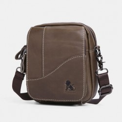 Men Genuine Leather Wear-resistant Large Capacity Vintage Cowhide Crossbody Bags Shoulder Bag Single Bag