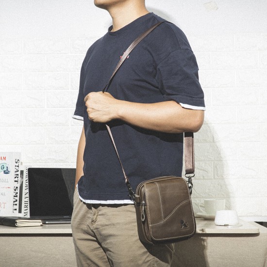 Men Genuine Leather Wear-resistant Large Capacity Vintage Cowhide Crossbody Bags Shoulder Bag Single Bag Men Genuine Leather Wear-resistant Large Capacity Vintage Cowhide Crossbody Bags Shoulder Bag Single Bag