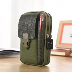 Men Canvas Multi-pocket Outdoor Sports 6.3 Inch Phone Bag Waist Bag Sling Bag