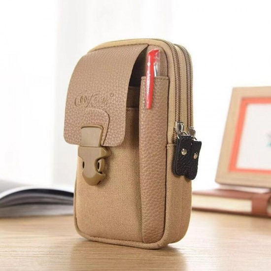 Men Canvas Multi-pocket Outdoor Sports 6.3 Inch Phone Bag Waist Bag Sling Bag Men Canvas Multi-pocket Outdoor Sports 6.3 Inch Phone Bag Waist Bag Sling Bag