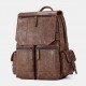 Men Stitching Large Capacity Waterproof PU Leather Backpack Retro Multi-pocket 15.6 Inch Laptop Bag Men Stitching Large Capacity Waterproof PU Leather Backpack Retro Multi-pocket 15.6 Inch Laptop Bag