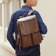 Men Stitching Large Capacity Waterproof PU Leather Backpack Retro Multi-pocket 15.6 Inch Laptop Bag Men Stitching Large Capacity Waterproof PU Leather Backpack Retro Multi-pocket 15.6 Inch Laptop Bag
