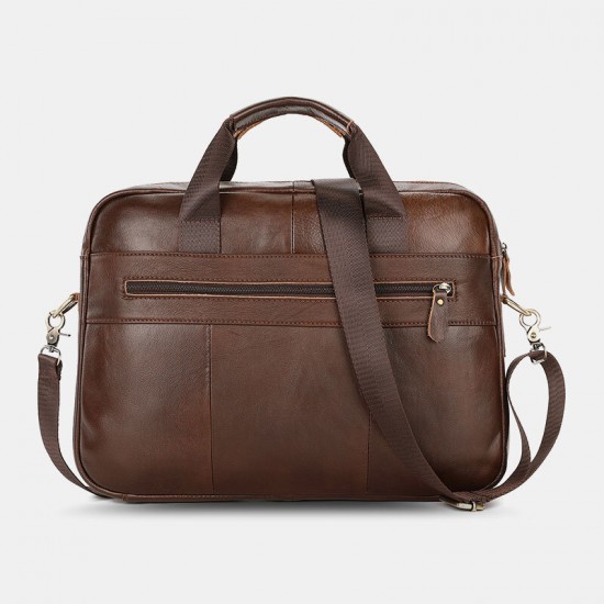 Men Genuine Leather Multi-pocket Vintage 14 Inch Laptop Bag Briefcases Crossbody Bag Shoulder Bag Handbag Men Genuine Leather Multi-pocket Vintage 14 Inch Laptop Bag Briefcases Crossbody Bag Shoulder Bag Handbag