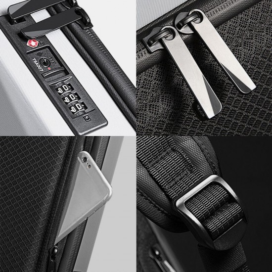 Men 15.6 inch Computer Bag Business Waterproof USB Charging Port Password Lock Anti-theft Plastic Hard Shell Large Capacity Backpack Men 15.6 inch Computer Bag Business Waterproof USB Charging Port Password Lock Anti-theft Plastic Hard Shell Large Capacity Backpack