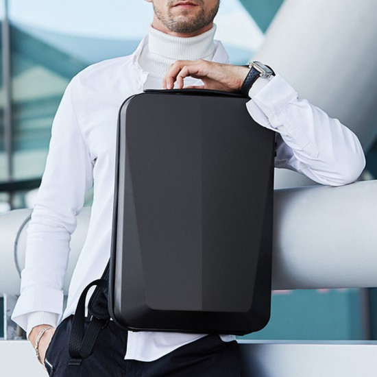 Men 15.6 inch Computer Bag Business Waterproof USB Charging Port Password Lock Anti-theft Plastic Hard Shell Large Capacity Backpack Men 15.6 inch Computer Bag Business Waterproof USB Charging Port Password Lock Anti-theft Plastic Hard Shell Large Capacity Backpack