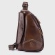 Men Genuine Leather Earphone Hole Design Large Capacity Vintage Chest Bag Cowhide Shoulder Crossbody Bag Men Genuine Leather Earphone Hole Design Large Capacity Vintage Chest Bag Cowhide Shoulder Crossbody Bag