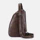 Men Genuine Leather Earphone Hole Design Large Capacity Vintage Chest Bag Cowhide Shoulder Crossbody Bag Men Genuine Leather Earphone Hole Design Large Capacity Vintage Chest Bag Cowhide Shoulder Crossbody Bag