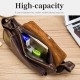 Men Genuine Leather Earphone Hole Design Large Capacity Vintage Chest Bag Cowhide Shoulder Crossbody Bag Men Genuine Leather Earphone Hole Design Large Capacity Vintage Chest Bag Cowhide Shoulder Crossbody Bag