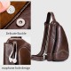 Men Genuine Leather Earphone Hole Design Large Capacity Vintage Chest Bag Cowhide Shoulder Crossbody Bag Men Genuine Leather Earphone Hole Design Large Capacity Vintage Chest Bag Cowhide Shoulder Crossbody Bag