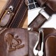 Men Genuine Leather Earphone Hole Design Large Capacity Vintage Chest Bag Cowhide Shoulder Crossbody Bag Men Genuine Leather Earphone Hole Design Large Capacity Vintage Chest Bag Cowhide Shoulder Crossbody Bag