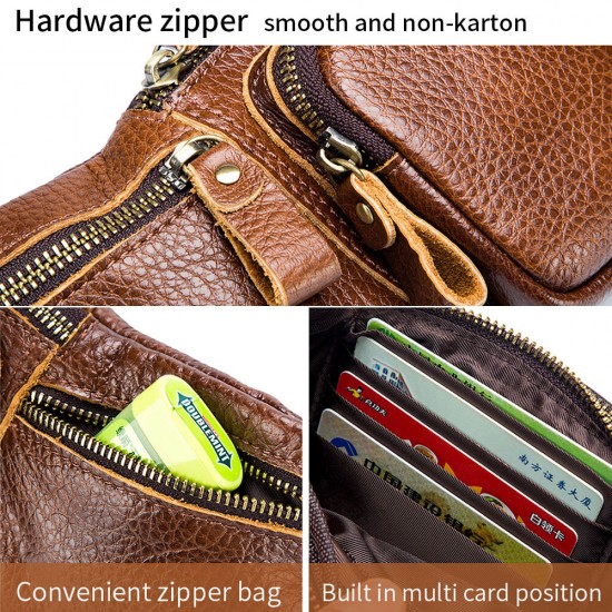 Men Genuine Leather Multifunctional Headphone Hole Vintage Phone Bag Waist Bag Chest Bag Crossbody Bag Shoulder Bag Men Genuine Leather Multifunctional Headphone Hole Vintage Phone Bag Waist Bag Chest Bag Crossbody Bag Shoulder Bag