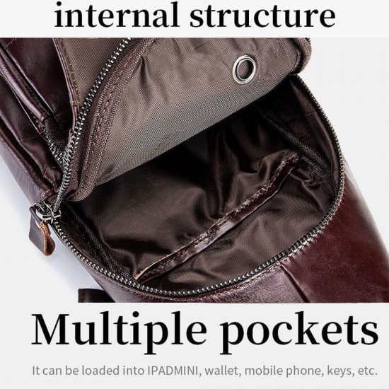 Men Genuine Leather Hasp Headphone Hole Large Capacity Vintage 6.5 Inch Phone Bag Chest Bag Crossbody Bag Shoulder Bag Men Genuine Leather Hasp Headphone Hole Large Capacity Vintage 6.5 Inch Phone Bag Chest Bag Crossbody Bag Shoulder Bag