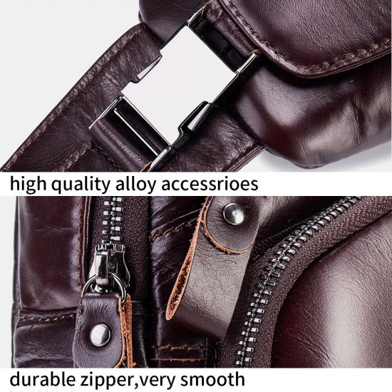 Men Genuine Leather Hasp Headphone Hole Large Capacity Vintage 6.5 Inch Phone Bag Chest Bag Crossbody Bag Shoulder Bag Men Genuine Leather Hasp Headphone Hole Large Capacity Vintage 6.5 Inch Phone Bag Chest Bag Crossbody Bag Shoulder Bag