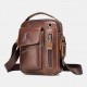 Men Genuine Leather Wear-resistant Headphone Hole Multi-pocket Vintage Crossbody Bag Shoulder Bag Men Genuine Leather Wear-resistant Headphone Hole Multi-pocket Vintage Crossbody Bag Shoulder Bag
