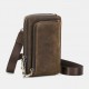 Men Vintage Genuine Leather Zip Side Convertible Straps Crossbody Bag Large Capacity Belt Bag Waist Bag Men Vintage Genuine Leather Zip Side Convertible Straps Crossbody Bag Large Capacity Belt Bag Waist Bag