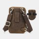 Men Vintage Genuine Leather Zip Side Convertible Straps Crossbody Bag Large Capacity Belt Bag Waist Bag Men Vintage Genuine Leather Zip Side Convertible Straps Crossbody Bag Large Capacity Belt Bag Waist Bag