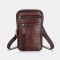 Men Double Layer Genuine Leather Waist Bag Large Capacity Vintage 6.3 Inch Phone Bag Crossbody Bags Shoulder Bag