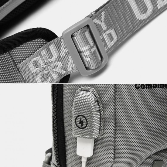 Men Oxford Letter Front Password Lock Anti-theft Design USB Charging Crossbody Bag Multi-pockets Multi-compartments Chest Bag Men Oxford Letter Front Password Lock Anti-theft Design USB Charging Crossbody Bag Multi-pockets Multi-compartments Chest Bag