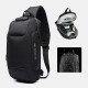 Men Oxford Password Lock Anti-theft Waterproof Reflective Design Crossbody Bag Multi-compartments USB Charging Chest Bag Men Oxford Password Lock Anti-theft Waterproof Reflective Design Crossbody Bag Multi-compartments USB Charging Chest Bag