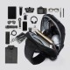 Men Oxford Password Lock Anti-theft Waterproof Reflective Design Crossbody Bag Multi-compartments USB Charging Chest Bag Men Oxford Password Lock Anti-theft Waterproof Reflective Design Crossbody Bag Multi-compartments USB Charging Chest Bag