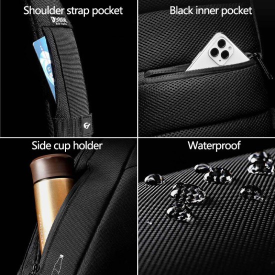 Men Oxford Password Lock Anti-theft Reflective Strip Design Waterproof Multi-pockets Crossbody Sling Bag Chest Bag Men Oxford Password Lock Anti-theft Reflective Strip Design Waterproof Multi-pockets Crossbody Sling Bag Chest Bag