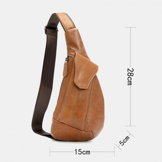 Men First Layer Cowhide Chest Bags Large Capacity 6.3 Inch Phone Bag Crossbody Bags Shoulder Bag Men First Layer Cowhide Chest Bags Large Capacity 6.3 Inch Phone Bag Crossbody Bags Shoulder Bag