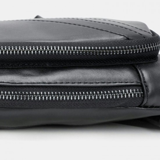 Men Genuine Leather Casual Chest Bags Anti-theft Retro 6.3 Inch Phone Bag Cowhide Crossbody Bags Men Genuine Leather Casual Chest Bags Anti-theft Retro 6.3 Inch Phone Bag Cowhide Crossbody Bags