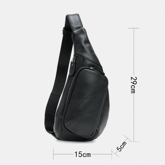 Men Genuine Leather Casual Chest Bags Anti-theft Retro 6.3 Inch Phone Bag Cowhide Crossbody Bags Men Genuine Leather Casual Chest Bags Anti-theft Retro 6.3 Inch Phone Bag Cowhide Crossbody Bags