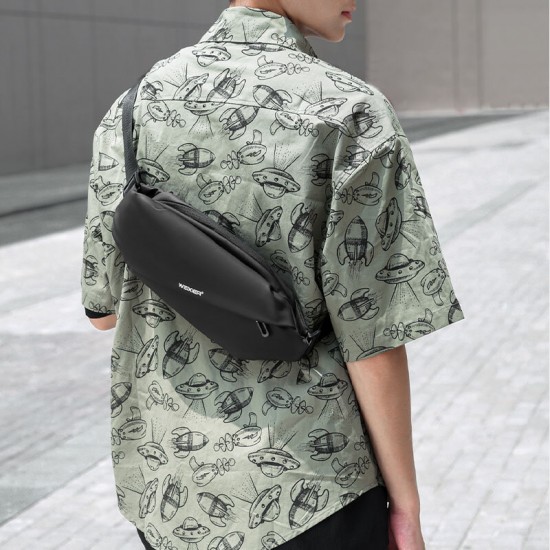 Men Oxford Anti-theft Waterproof Chest Bag Minimalist Scratch-resistant Line Design Large Capacity Waist Bag Men Oxford Anti-theft Waterproof Chest Bag Minimalist Scratch-resistant Line Design Large Capacity Waist Bag