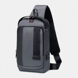 Men Multi-pockets Anti-theft Code Lock Design Breathable Chest Bag Waterproof Earphone Hole USB Charging Crossbody Bags