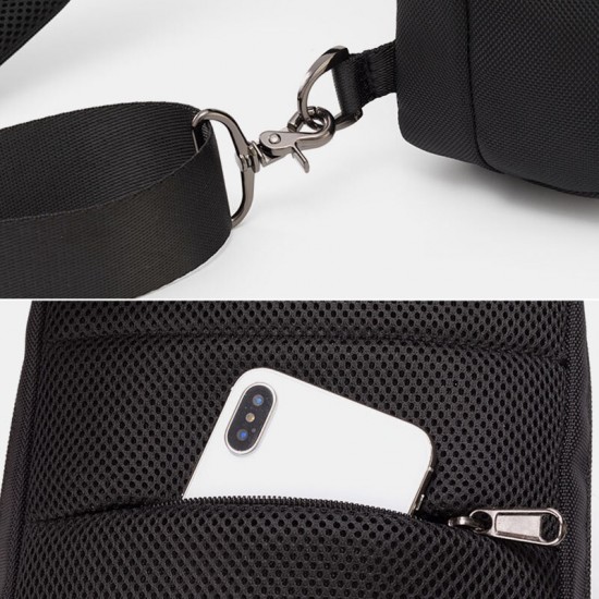 Men Multi-pockets Anti-theft Code Lock Design Breathable Chest Bag Waterproof Earphone Hole USB Charging Crossbody Bags Men Multi-pockets Anti-theft Code Lock Design Breathable Chest Bag Waterproof Earphone Hole USB Charging Crossbody Bags