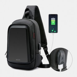 Men USB Charging Waterproof Chest Bag Casual Detachable Shoulder Strap Breathable Crossbody Bags Shoulder Bag