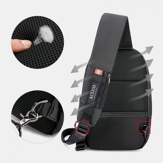 Men USB Charging Waterproof Chest Bag Casual Detachable Shoulder Strap Breathable Crossbody Bags Shoulder Bag Men USB Charging Waterproof Chest Bag Casual Detachable Shoulder Strap Breathable Crossbody Bags Shoulder Bag