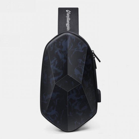 Unisex Classic 3D Rhombus Design USB Charging Chest Bag Multi-pockets Waterproof Wearable All-match Full Texture Crossbody Bags Unisex Classic 3D Rhombus Design USB Charging Chest Bag Multi-pockets Waterproof Wearable All-match Full Texture Crossbody Bags