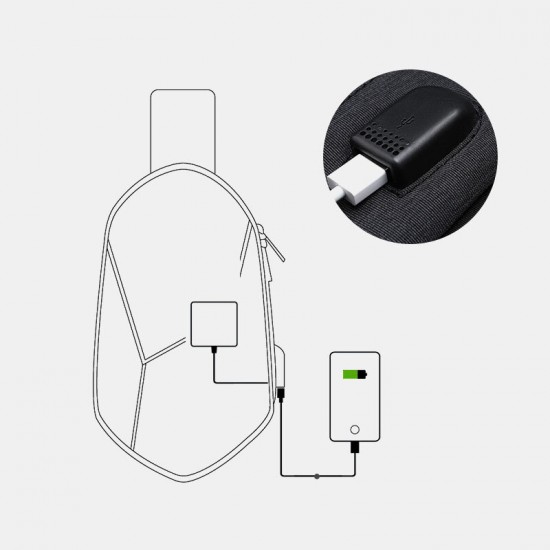 Unisex Classic 3D Rhombus Design USB Charging Chest Bag Multi-pockets Waterproof Wearable All-match Full Texture Crossbody Bags Unisex Classic 3D Rhombus Design USB Charging Chest Bag Multi-pockets Waterproof Wearable All-match Full Texture Crossbody Bags