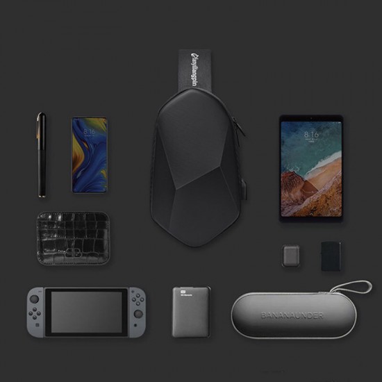 Unisex Classic 3D Rhombus Design USB Charging Chest Bag Multi-pockets Waterproof Wearable All-match Full Texture Crossbody Bags Unisex Classic 3D Rhombus Design USB Charging Chest Bag Multi-pockets Waterproof Wearable All-match Full Texture Crossbody Bags