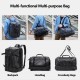 Men Multi-purpose PU Leather Backpack 15.6 Inch Large Capacity Multi-pocket Laptop Bag Handbag Crossbody Bags Men Multi-purpose PU Leather Backpack 15.6 Inch Large Capacity Multi-pocket Laptop Bag Handbag Crossbody Bags