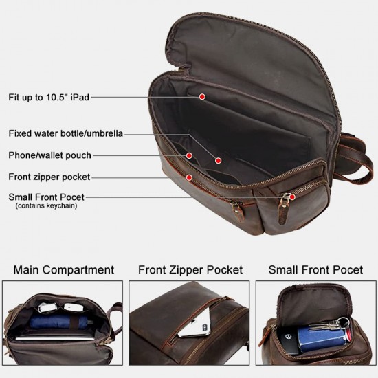 Ekphero PU Leather Multi-pocket Large Capacity Sling Bag Travel Outdoor Daypack Crossbody Chest Shoulder Bag For Men Ekphero PU Leather Multi-pocket Large Capacity Sling Bag Travel Outdoor Daypack Crossbody Chest Shoulder Bag For Men