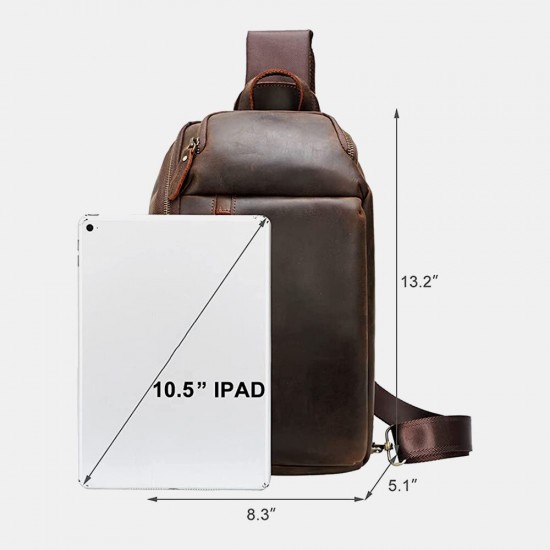 Ekphero PU Leather Multi-pocket Large Capacity Sling Bag Travel Outdoor Daypack Crossbody Chest Shoulder Bag For Men Ekphero PU Leather Multi-pocket Large Capacity Sling Bag Travel Outdoor Daypack Crossbody Chest Shoulder Bag For Men