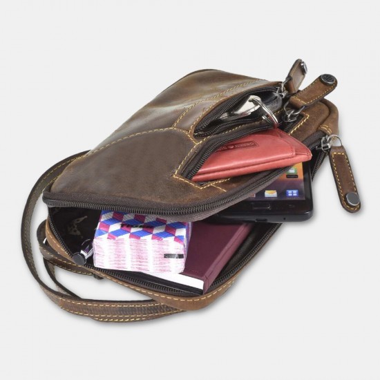 Ekphero Men Large Capacity Crossbody Bags Multi-pocket Shoulder Phone Bag Ekphero Men Large Capacity Crossbody Bags Multi-pocket Shoulder Phone Bag