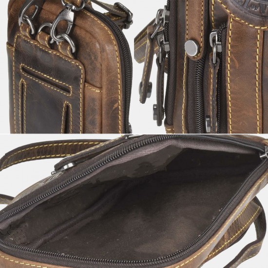 Ekphero Men Large Capacity Crossbody Bags Multi-pocket Shoulder Phone Bag Ekphero Men Large Capacity Crossbody Bags Multi-pocket Shoulder Phone Bag
