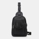 Men Rivet Decor PU Leather Chest Bag Waterproof Anti-theft Wearable Large Capacity Crossbody Bags Men Rivet Decor PU Leather Chest Bag Waterproof Anti-theft Wearable Large Capacity Crossbody Bags