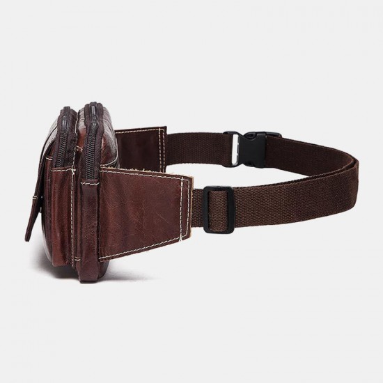 Men First Layer Cowhide Multifunction Chest Bag Large Capacity Retro 6.5 Inch Phone Bags Crossbody Bags Waist Bag Men First Layer Cowhide Multifunction Chest Bag Large Capacity Retro 6.5 Inch Phone Bags Crossbody Bags Waist Bag