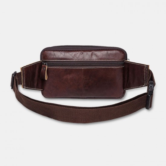 Men First Layer Cowhide Multifunction Chest Bag Large Capacity Retro 6.5 Inch Phone Bags Crossbody Bags Waist Bag Men First Layer Cowhide Multifunction Chest Bag Large Capacity Retro 6.5 Inch Phone Bags Crossbody Bags Waist Bag