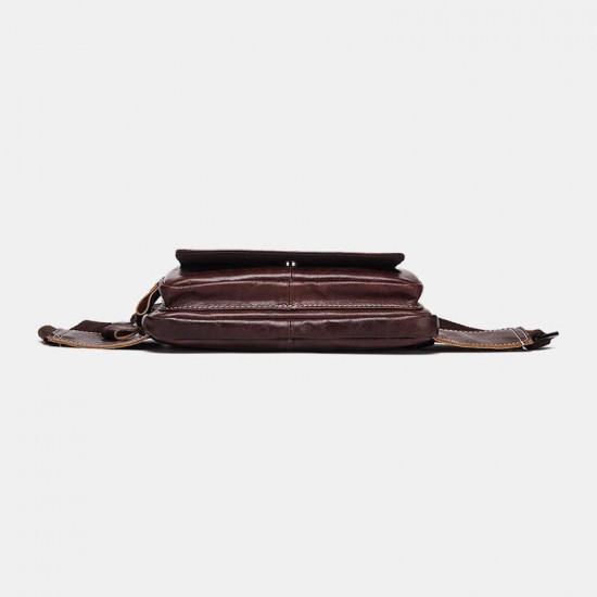 Men First Layer Cowhide Multifunction Chest Bag Large Capacity Retro 6.5 Inch Phone Bags Crossbody Bags Waist Bag Men First Layer Cowhide Multifunction Chest Bag Large Capacity Retro 6.5 Inch Phone Bags Crossbody Bags Waist Bag