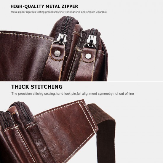 Men First Layer Cowhide Multifunction Chest Bag Large Capacity Retro 6.5 Inch Phone Bags Crossbody Bags Waist Bag Men First Layer Cowhide Multifunction Chest Bag Large Capacity Retro 6.5 Inch Phone Bags Crossbody Bags Waist Bag