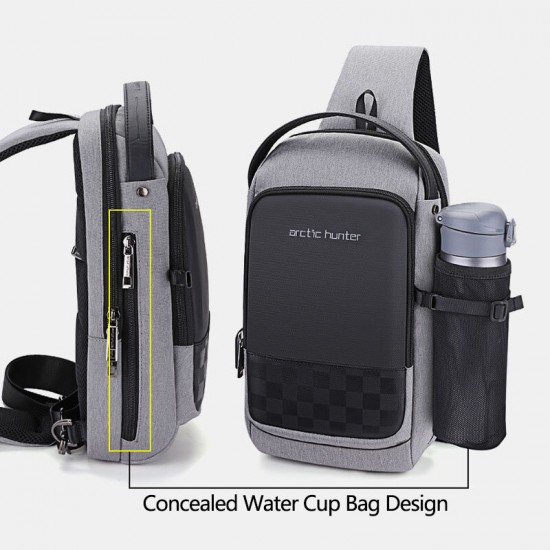 Men Waterproof Concealed Water Cup Bag Design On The Side Wild Oxford Chest Bag USB Charging Large Capacity Crossbody Bags Shoulder Bag Men Waterproof Concealed Water Cup Bag Design On The Side Wild Oxford Chest Bag USB Charging Large Capacity Crossbody Bags Shoulder Bag