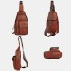Men Genuine Leather Soft Waterproof Chest Bag Outdoor Sport Retro Large Capacity Crossbody Bags Shoulder Bag Men Genuine Leather Soft Waterproof Chest Bag Outdoor Sport Retro Large Capacity Crossbody Bags Shoulder Bag