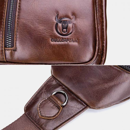 BULLCAPTAIN Men Multi-pocket Cowhide Chest Bag Casual Sports Multifunctional Large Capacity Crossbody Bag Shoulder Bag BULLCAPTAIN Men Multi-pocket Cowhide Chest Bag Casual Sports Multifunctional Large Capacity Crossbody Bag Shoulder Bag