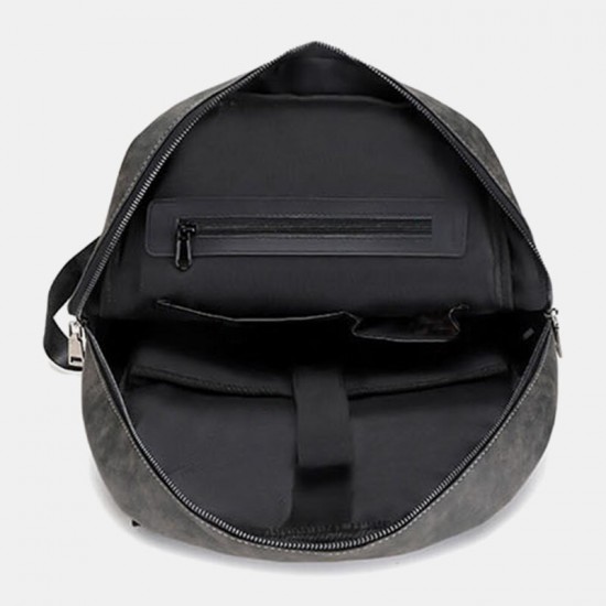 Men Multi-pocket Breathable PU Leather Backpack Vintage 14 Inch Laptop Bag Large Capacity Travel Bag Men Multi-pocket Breathable PU Leather Backpack Vintage 14 Inch Laptop Bag Large Capacity Travel Bag
